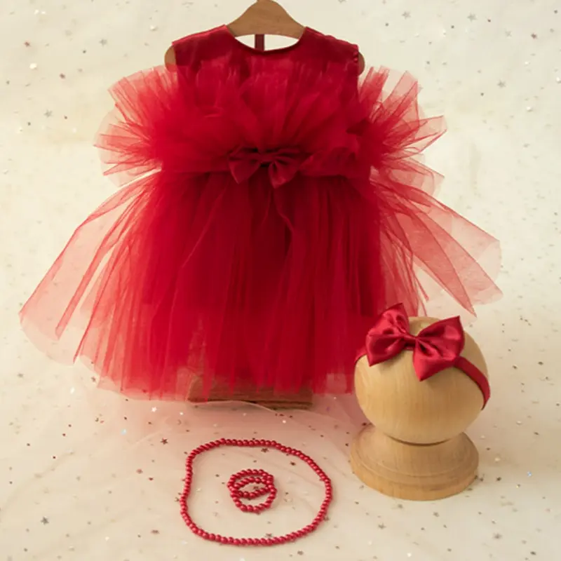 Baby Girl Mesh Princess Dress Set - Newborn Photography Outfit - Image 4